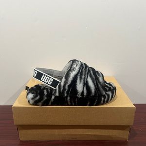 Ugg, Girls, Fluff Yeah Slide, 1116156K, Zebra